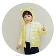 thumbnail image 5 of Ccpelsie Girls Lightweight Hooded Puffer Jacket Packable Autumn and Winter Outdoor Coats for Little/Big Kids(Yellow,6-12 Months), 5 of 5