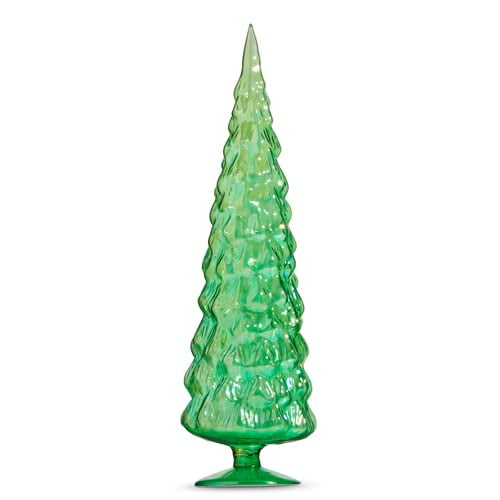 Raz Imports 2023 Charming Holiday 18" Iridescent Green Glass Tree