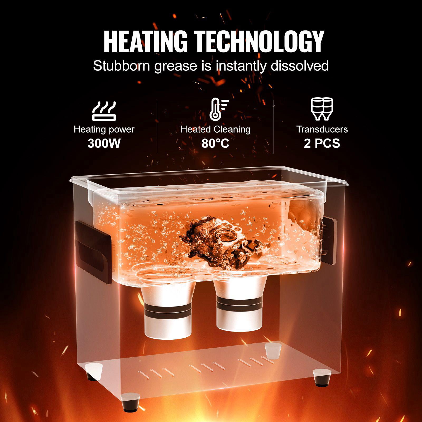 3L 120W Digital Ultrasonic Cleaner with Heater Timer Gentle Mode Upgraded Degassing 40kHz for Jewelry Glasses Tools Retainer