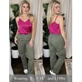 thumbnail image 3 of Ekouaer Women's Lace Silk Satin Pajama Tank Tops V Neck Camisole Soft Spaghetti Strap Tops Loose Sleepwear, 3 of 6