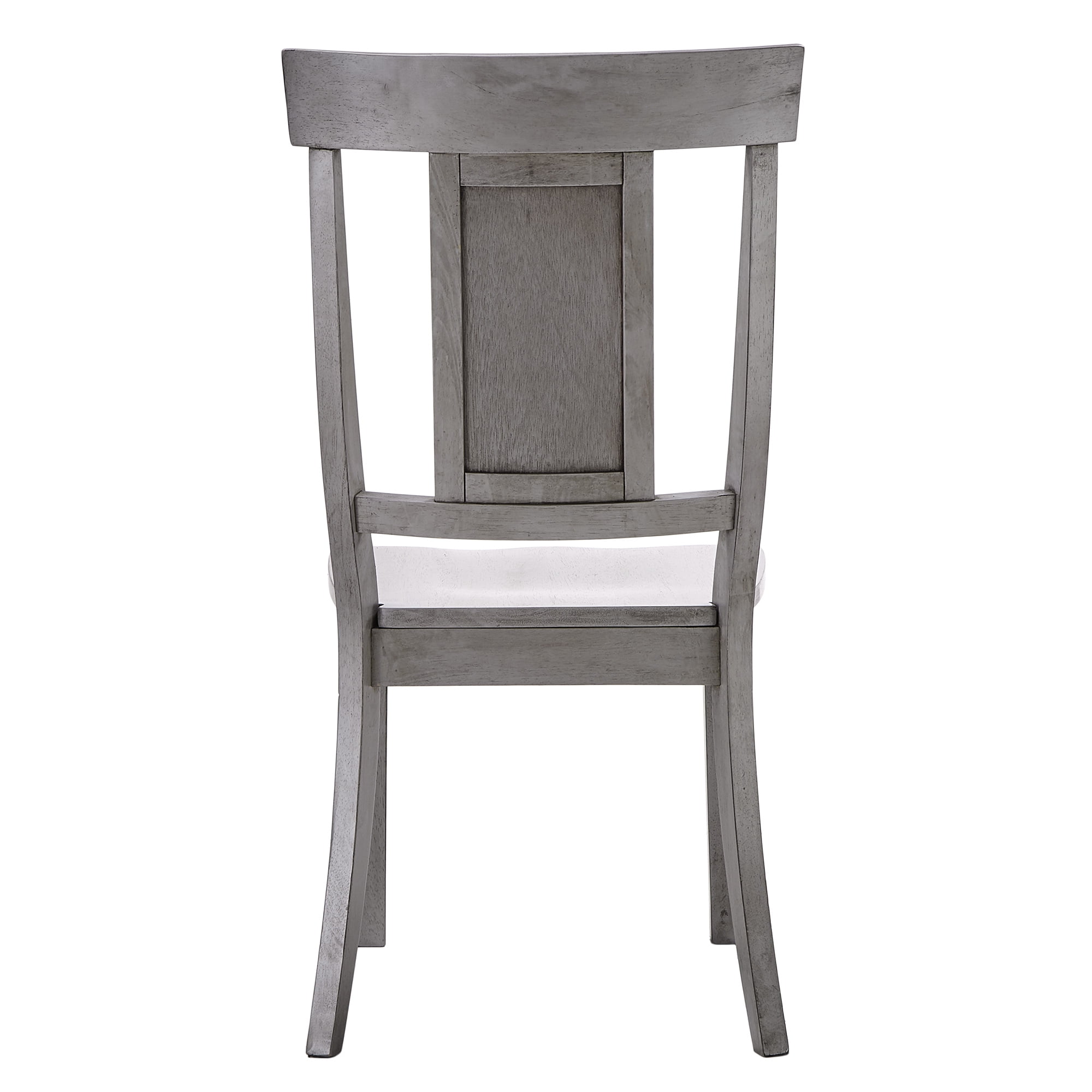 Weston Home Farmhouse Panel Back Wood Dining Side Chairs, Antique Grey (Set of 2)