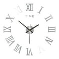 thumbnail image 1 of 3D Acrylic Digital Wall Clock: 40cm Round, Roman Numerals, Mirror, Quartz, Self-Stick, 1 of 9