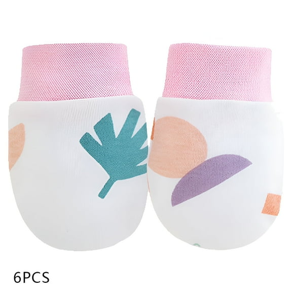 TELOLY 6Pcs Baby Mittens,All-Season Use Baby Mittens Newborn,Fine Stitching Newborn Mittens No Scratch,Style1