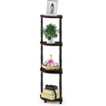 thumbnail image 1 of 5 Tier Corner Display Rack Multipurpose Shelving Unit, Dark Cherry/Black, 1 of 5