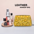 thumbnail image 4 of Yellow Limes Makeup Bag, Large Capacity Travel Cosmetic Bag for Women Girls- Travel Toiletry Bag Leather Portable Waterproof Makeup Case Organizer with Handle, 4 of 4
