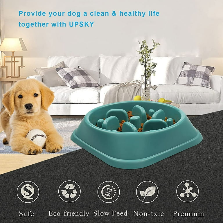 Eterstarly Silicone Slow Feeder Dog Bowls with Bottom Suction Cup, Puzzle Feeders Bowl Interactive Bloat Stop Dogs Dish, Dog Food Water Bowl for Large