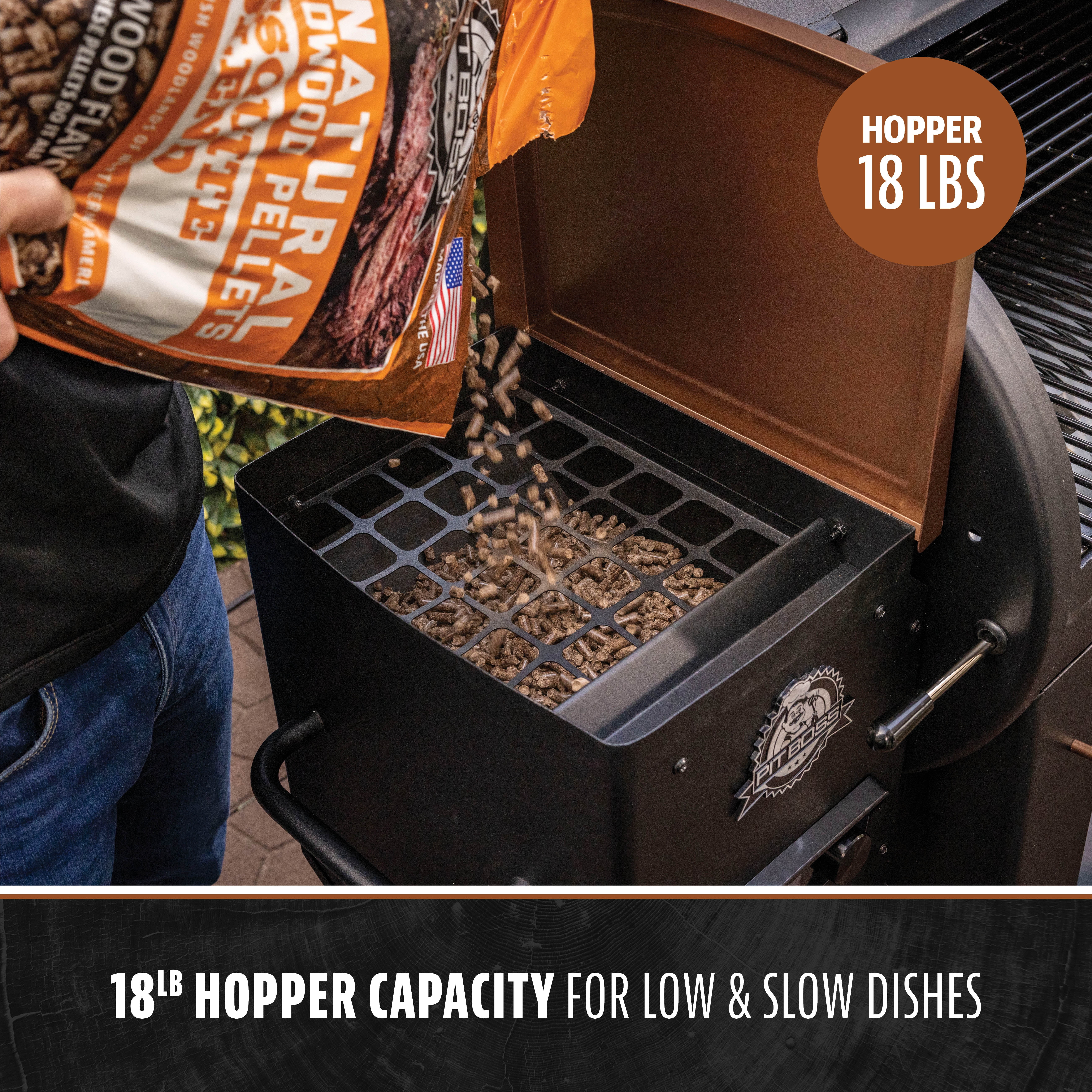 Pit Boss Pellet Smoker, Classic 700 Square Inch Wood Fired Pellet Grill, Onyx Series