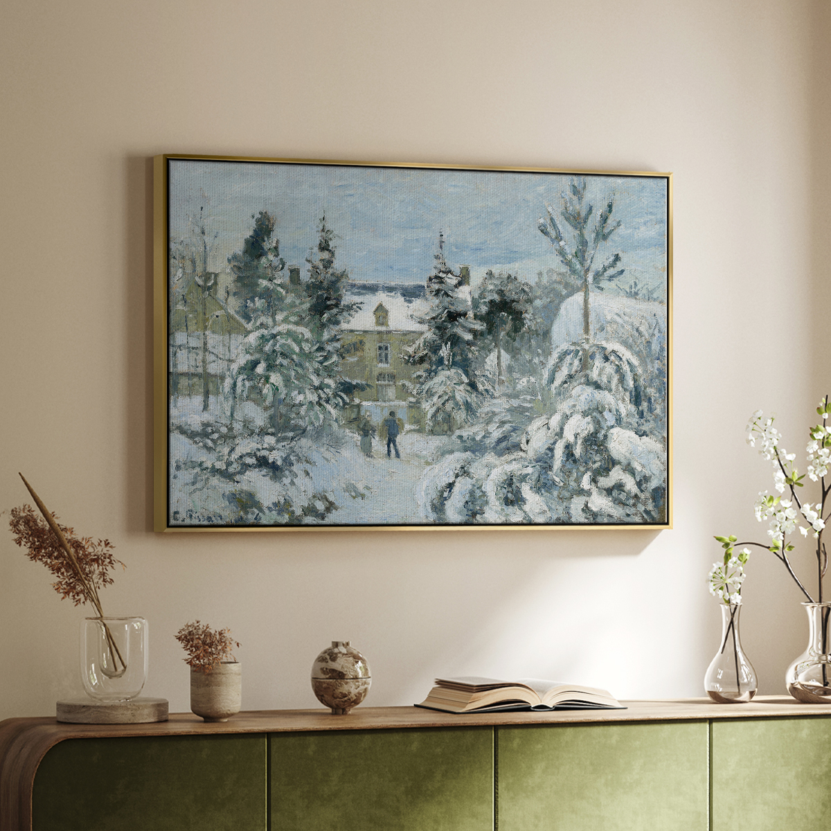 Vintage Landscape-CCXC By Wexford Home Framed in Gold Wood Gallery Wrapped Canvas 27 in. x 41 in.