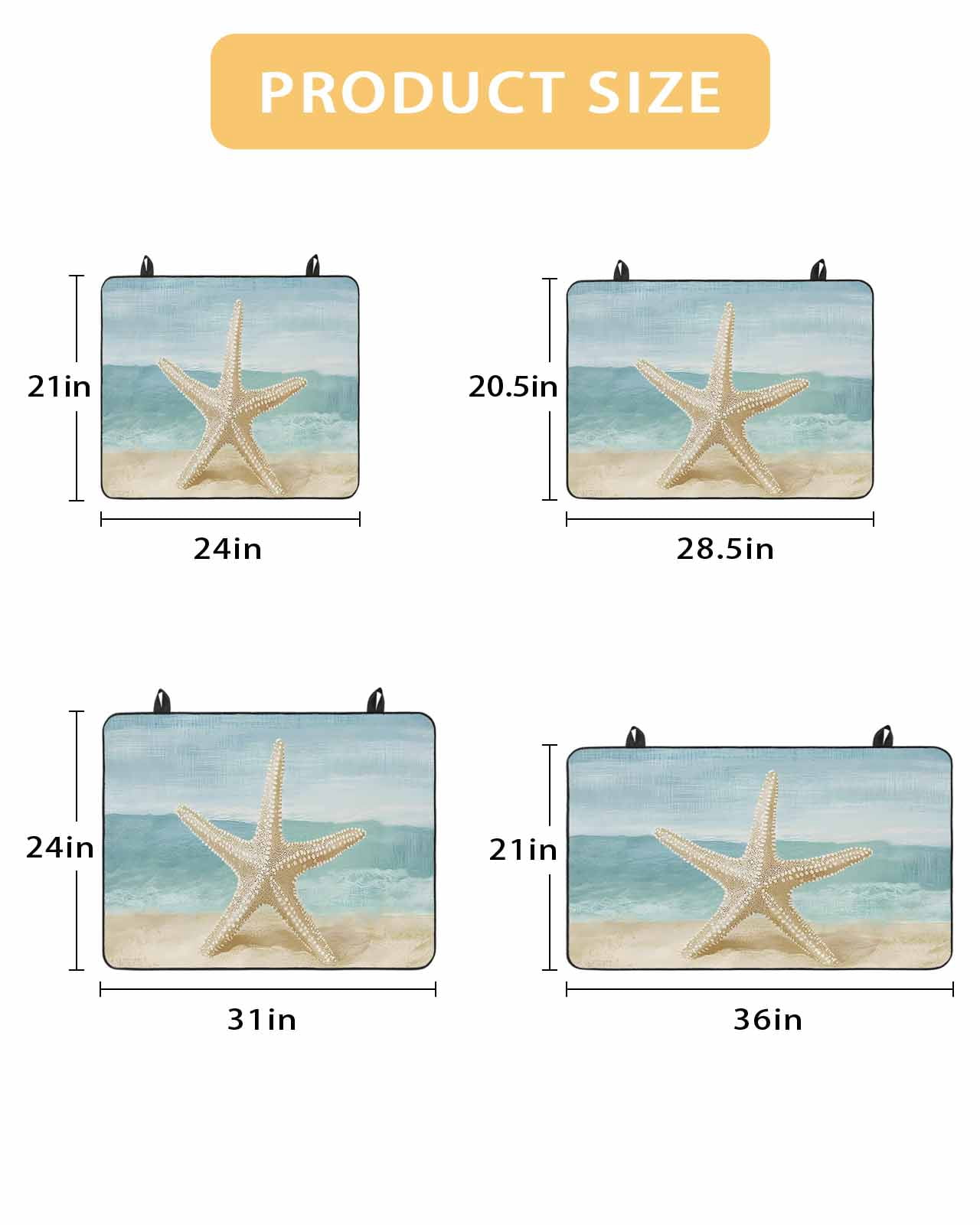 nqOlkjepod Large Induction Cooktop Protector Mat 24"x21", Vintage Coastal Beach Stove Top Covers for Electric Stove, Summer Retro Sand Starfish Stove Burner Cover Mats, Glass Top Stove Cover