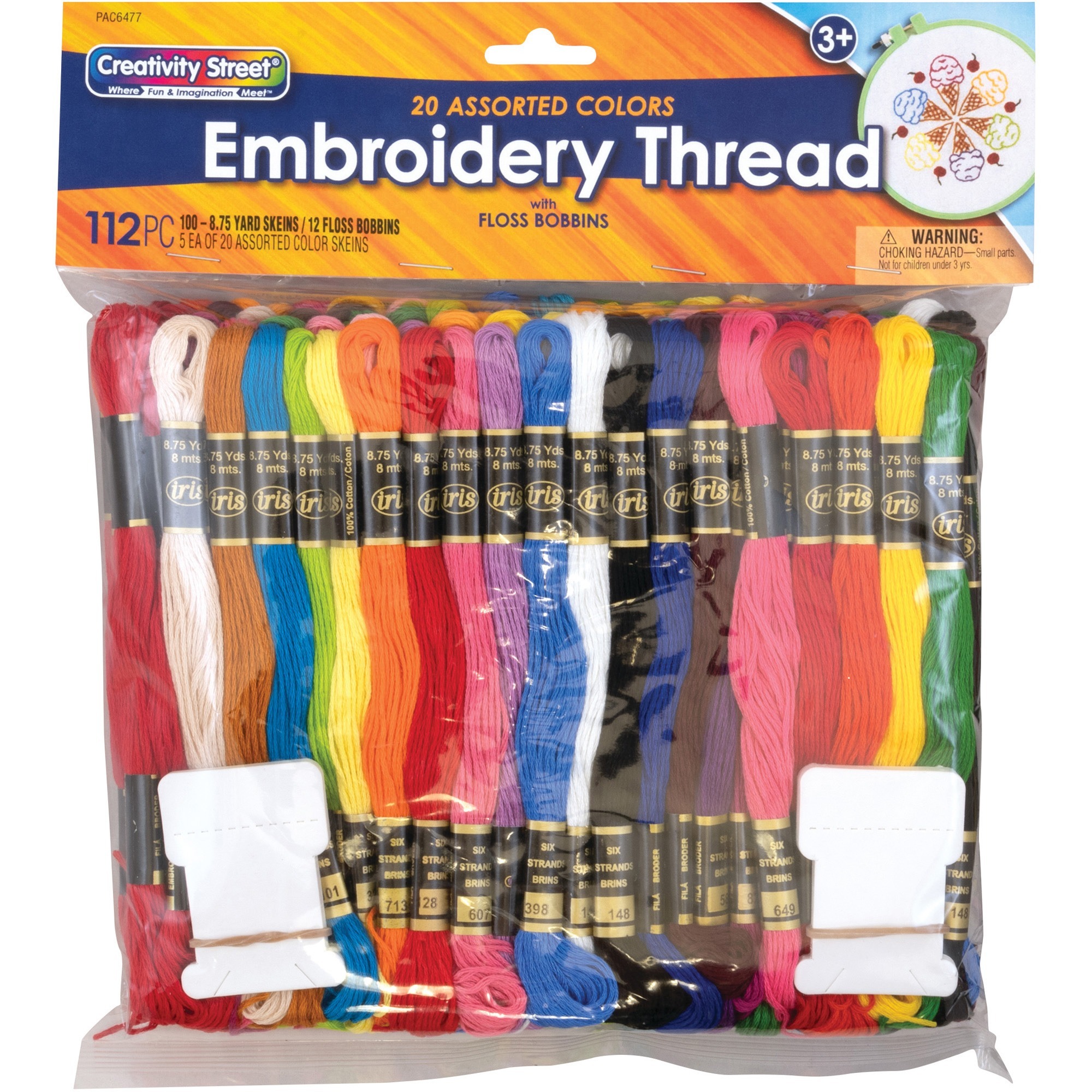 Pacon, PAC6477, Embroidery Thread Pack, 100 / Pack, Assorted Walmart