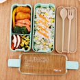 thumbnail image 5 of 900ml Plastic Lunch Box 3 Layer Wheat Straw Boxes Microwave Oven Dishes Food Storage Container Lunchbox, 5 of 5