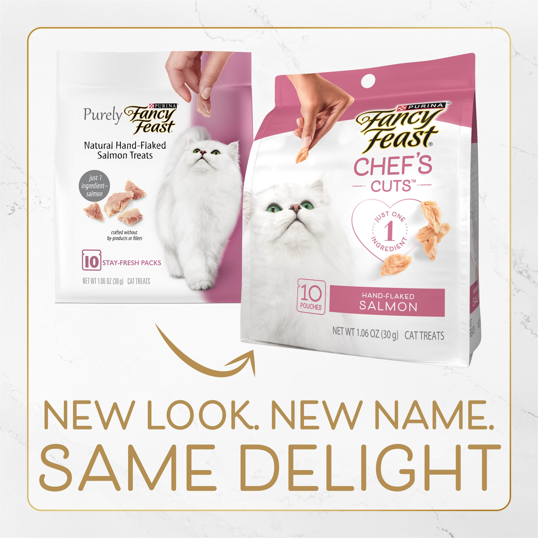 Purina Fancy Feast Chef’s Cuts Real Hand-Flaked Salmon Natural Soft Cat Treats, 1.06 oz.