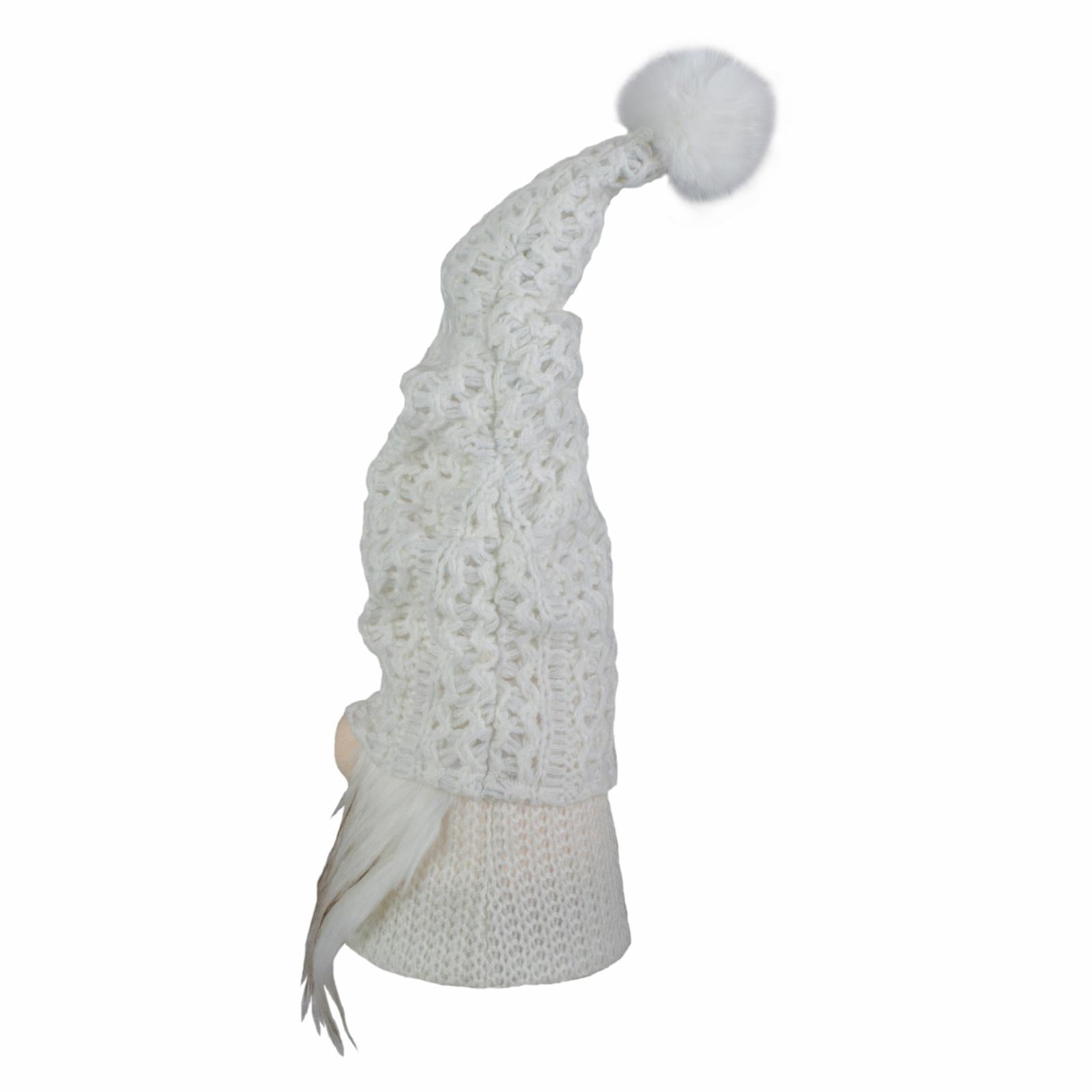 Northlight 16" LED Lighted White Knit Gnome Christmas Figure