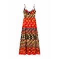 thumbnail image 2 of Women'S Sleeveless Slimming Print Suspender Dress V-Neck Casual Pleated Dresses Red S, 2 of 9