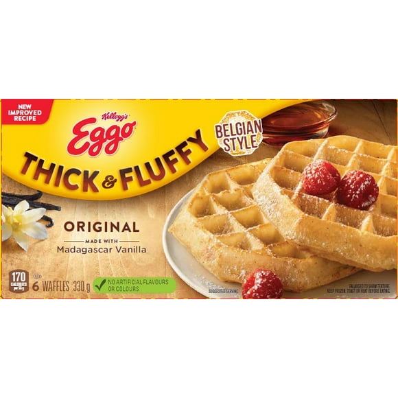 EGGO Thick & Fluffy Original Waffles, 330G (6 waffles), EG TF ORIG FRZ WFL 6CT 330GMX 8