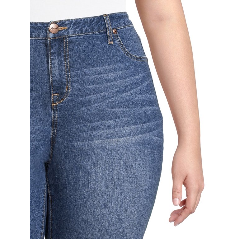 A3 Denim Women's Plus Size Roll Cuff Capri Jeans - Walmart.com