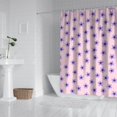 thumbnail image 2 of Strawberry and Leaf White Pattern Modern Waterproof Shower Curtain Set with 12 Hooks, Washable Decorative Bathroom Shower Curtain, 2 of 6