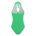 thumbnail image 5 of Plus Size High Waisted Swimsuit with Ruffle Strappy Details - Solid Color Bathing Suit - Beach Pool Vacation Swimwear - S-XXL, 5 of 7