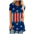 thumbnail image 2 of Lilgiuy Women Casual T-shirt Independence Day Printed Round Neck Blouse Short Sleeve Pullover Tops, 2 of 4