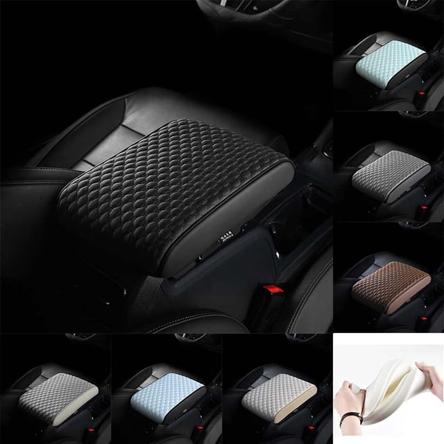 Meitianfacai Car Armrest Cover Cushion, Microfiber Leather Inner Pillow, Car Arm Rest Padded Cover, Auto Center Console Pad, Waterproof Elbow Rest Box Covers, Car Interior Accessory,Beige