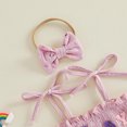 thumbnail image 5 of Duqingm Baby Girl First Birthday Outfit Smocked Bubble Romper Dress Jumpsuit Bodysuit Cute Summer Clothes Purple,12-18 Months, 5 of 6