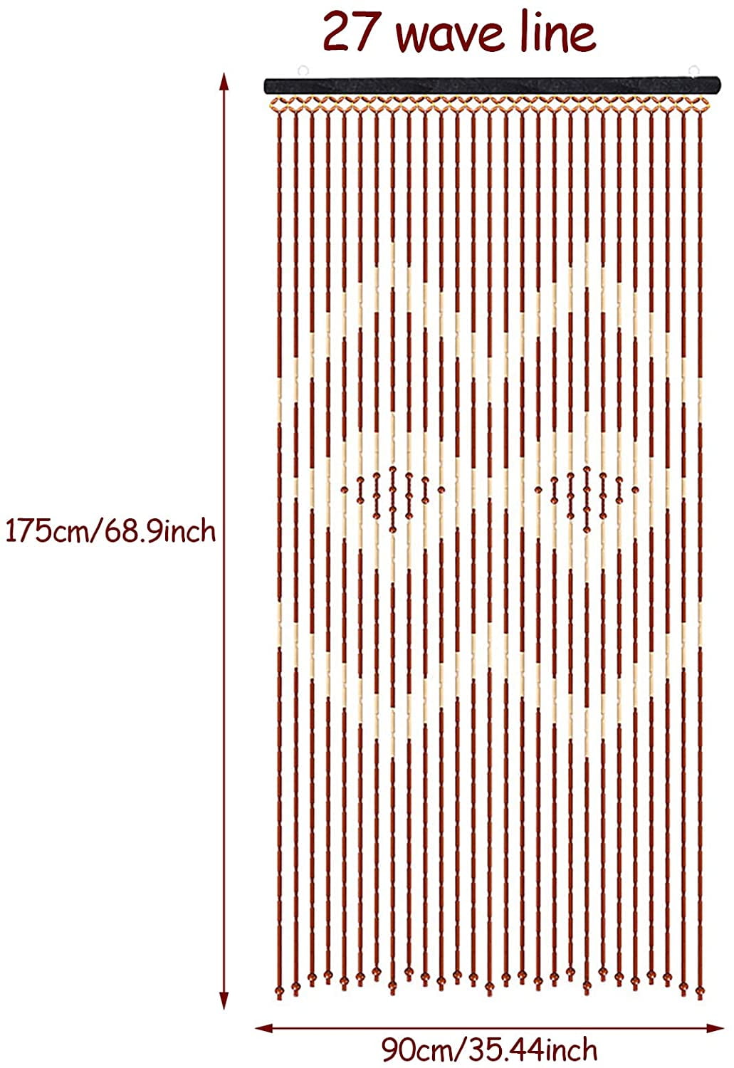 Wuzstar Wood Bead Curtain,Doorway Window Curtains Door String Curtains Chinese Classical