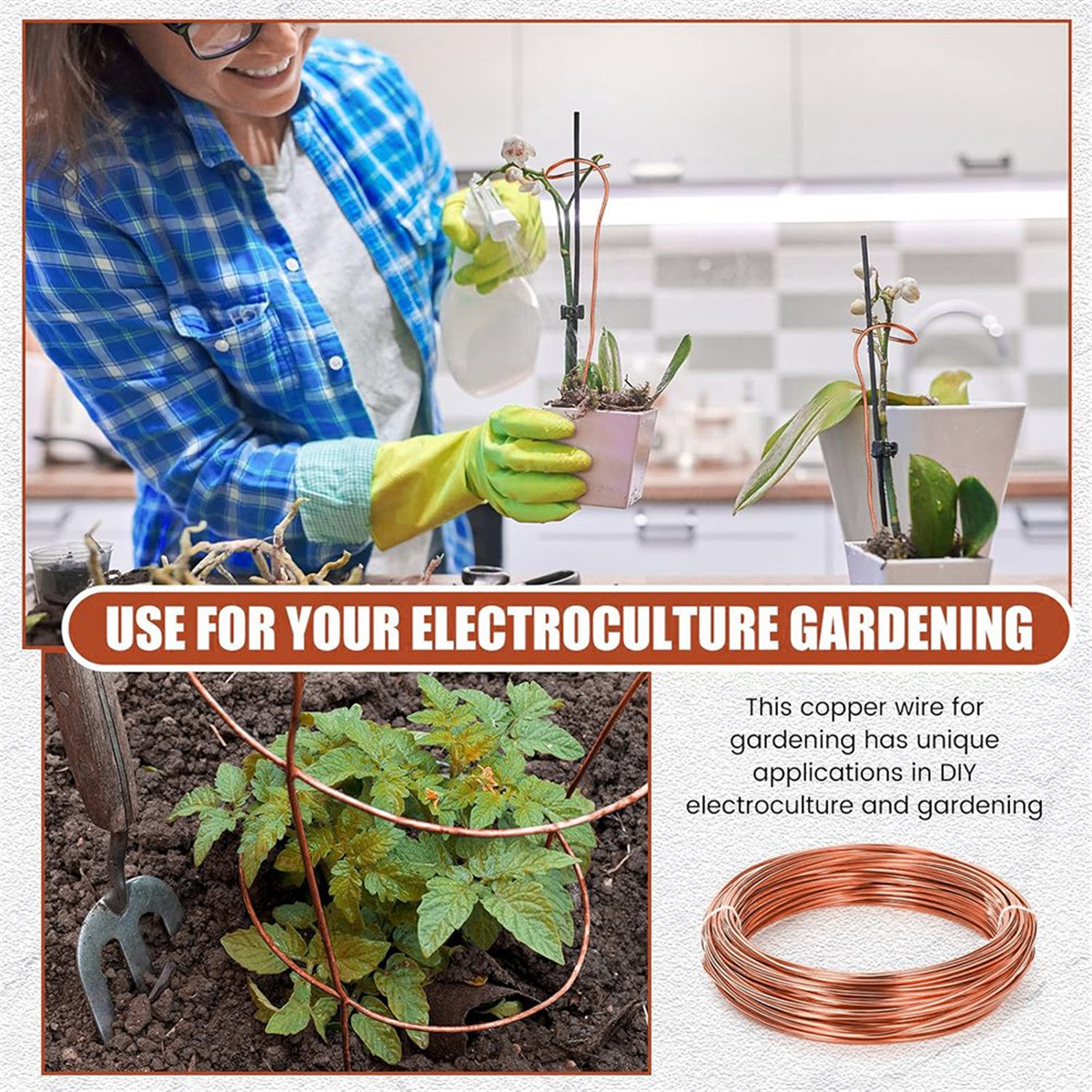 8 Gauge 100 Ft Pure Bare Copper Wire for Jewelry Making, Crafts, and Electroculture Gardening