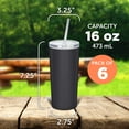 thumbnail image 5 of 6 Mira Stainless Steel Tumblers with Straw Set, 16 oz. - Double Wall, Tritan Lid - Black, 5 of 5