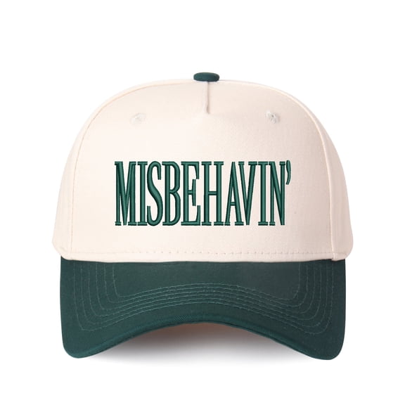 MISBEHAVIN Embroidered Patchwork Trucker Cap | Adjustable Unisex Snapback, Playful Essential