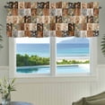 thumbnail image 3 of Floral Patchwork Farmhouse Short Window Curtain Valances, Vintage Country Geometric Flower Rod Pocket Kitchen Valances for Living Room Bedroom Bathroom Cafe 42" x 18", 3 of 8