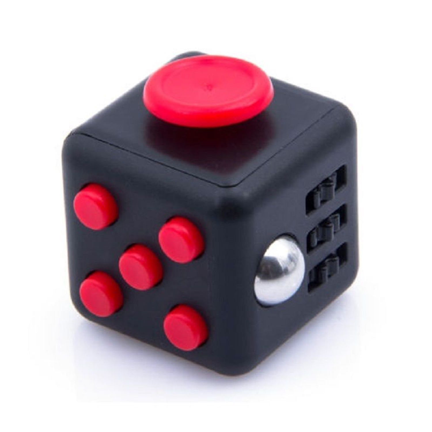 Figet Cube  Stress Toy And Case *USA BLK Red ~Stocking Stuffer~ Quality Fidget