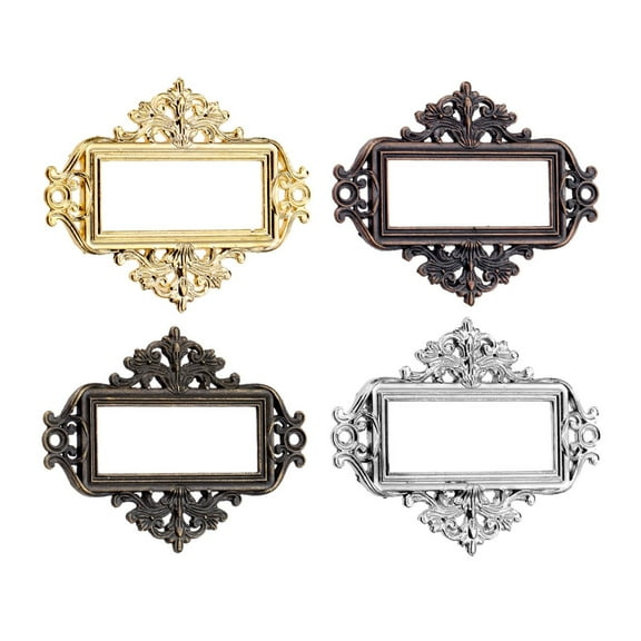 10pcs Furniture Cabinet Drawer Box Case Bin Label Pull Frame File Name Card Holder with Mounting Screws 55*43mm