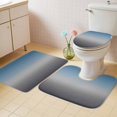 thumbnail image 2 of Grey Ombre Bath Mat 3 Piece Bathroom Rug Set, Navy Blue Gray Gradient Modern Abstract Art Non Slip Bath Rug Contour Mat and Toilet Lid Cover, Absorbent Shower Mats Soft Bath Rugs and Mats Sets, 2 of 8