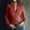 *Red, variant on ClodeEU Women's Faux Suede Fabric Notched Lapel Chest Button Up Long Sleeve Shirt Purple,Womens Plus XXL