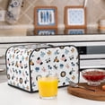 thumbnail image 6 of Uemuo Cartoon Animals Print Toaster Cover 4 Slice, Small Kitchen Appliance Covers, Toaster Oven Cover with Loop, Bread Machine Cover Dust Cover Protection, 6 of 7