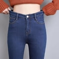 thumbnail image 5 of Pantalones vaqueros térmicos para mujer, Jeans elásticos de felpa cálida para la nieve, pantalones de mezclilla gruesos para estudiantes, pantalones de lana de piel para mamá, invierno, nuevo, 5 of 5