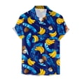 thumbnail image 2 of Playeras Camisa para hombre Camisa de playa de manga corta holgada informal (Dark Blue, M), 2 of 4