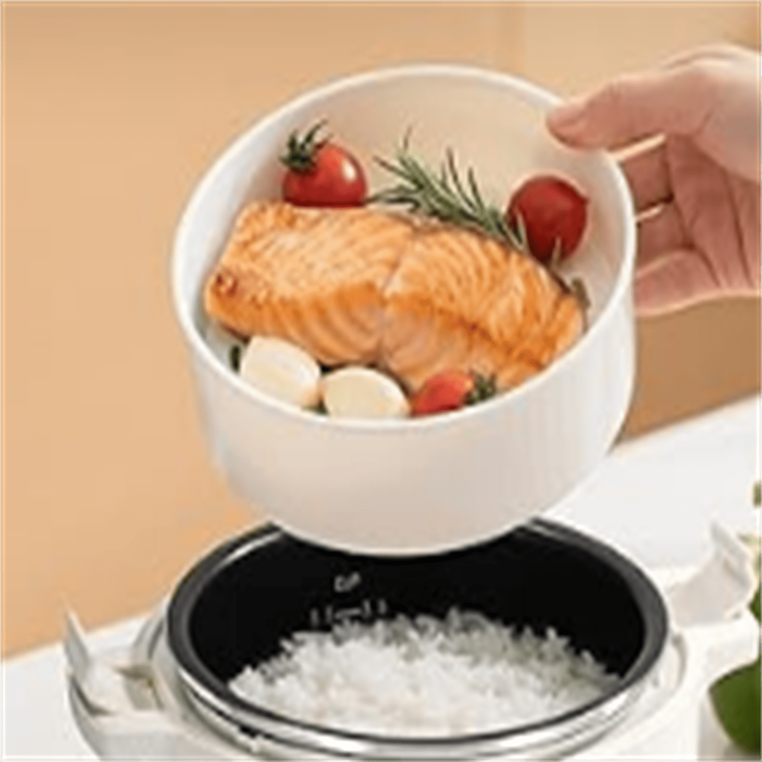 3.5-Cup Rice Cooker for 1-3 People, Multifunctional for Rice, Oatmeal, Quinoa - Slow Cook, Steam, Cook Rice & Steam Dish Together, Rice White