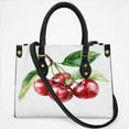 thumbnail image 2 of Watercolor Cherries On A Branch With Leaves Cross Body Bags For Women Small Leather Female Handbags Fashion Top-Handle Totes, 2 of 4