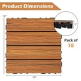 thumbnail image 3 of Costway 18 PCS Interlocking Deck Tiles Anti-slip Floor Tiles for Poolside All Weather Brown, 3 of 9