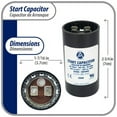 thumbnail image 2 of Appli Parts motor start capacitor 80-108 Mfd (microfarads) uF 250 VAC universal fit for electric motor applications 1-7/16 in Diameter 2-3/4 in Height  CON-88-250, 2 of 8