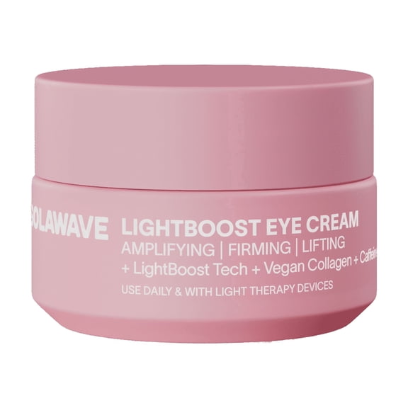 Solawave LightBoost Eye Cream | Visibly Reduces Dark Circles, Puffiness & Eye Bags | Anti-Aging with Caffeine, Vegan Collagen & Peptides | Boosts Light Therapy | 0.5 fl oz