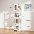 thumbnail image 2 of BROTTAR Glass Display Cabinet, 4-Tier Curio Cabinets with 3 Color Lights for Collectibles, Storage Cabinet with Door, Glass Display Case & Bookcase with Human Body Sensor, White, 2 of 8
