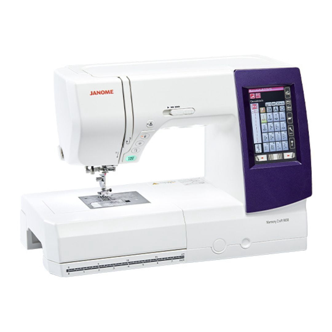 Restored Janome Horizon Memory Craft 9850 Embroidery and Sewing Machine with 200 Built-In Stitches and LCD Full Color Touchscreen (Refurbished)