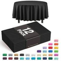 Exquisite 12 Premium Modern Black Plastic 84" Round Party Tablecloths Waterproof