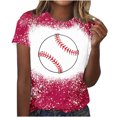 thumbnail image 1 of Camisas de Mujer Casual Impreso Cuello Redondo Manga Corta Superior, Blusa de Moda para Uso Diario Y de Fiesta, 1 of 4