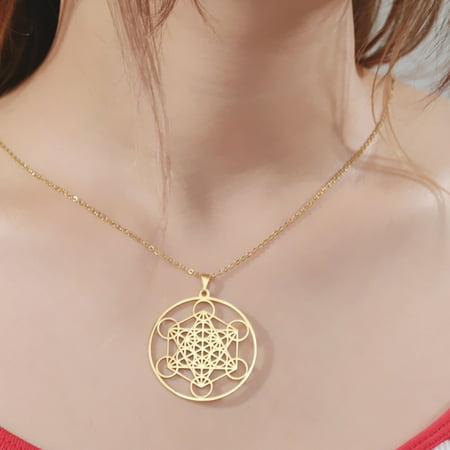 

Cheers US Metatron’s Cube Pendant for Men Men s Metatron Cube Necklace Sacred Geometry Seals of Archangel Angel Necklaces