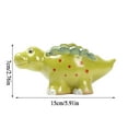 thumbnail image 3 of Ceramic Dinosaur Planter with Tray - Blue Triceratops Succulent Pot, 6 Inch Small Cactus Flower Holder, Cute Desktop Decor for Home Office, Unique Gift for Plant Lovers, 3 of 6