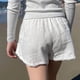 thumbnail image 4 of Pantalones cortos de pijama con estampado de cuadros suaves y botones en la parte delantera para mujer - Ropa de dormir con cintura elástica, 4 of 8