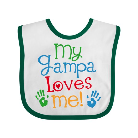 Inktastic My Gampa Loves Me Boys Girls Boys or Girls Baby Bib